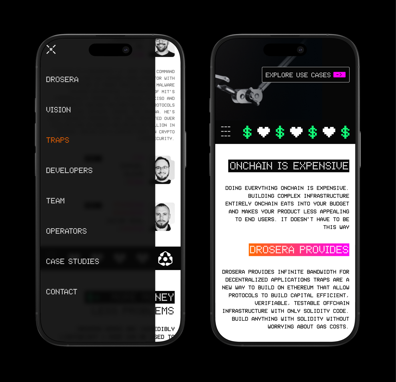 Graphic of a close up of a website depicting an Our Projects page with sample project names and dates.