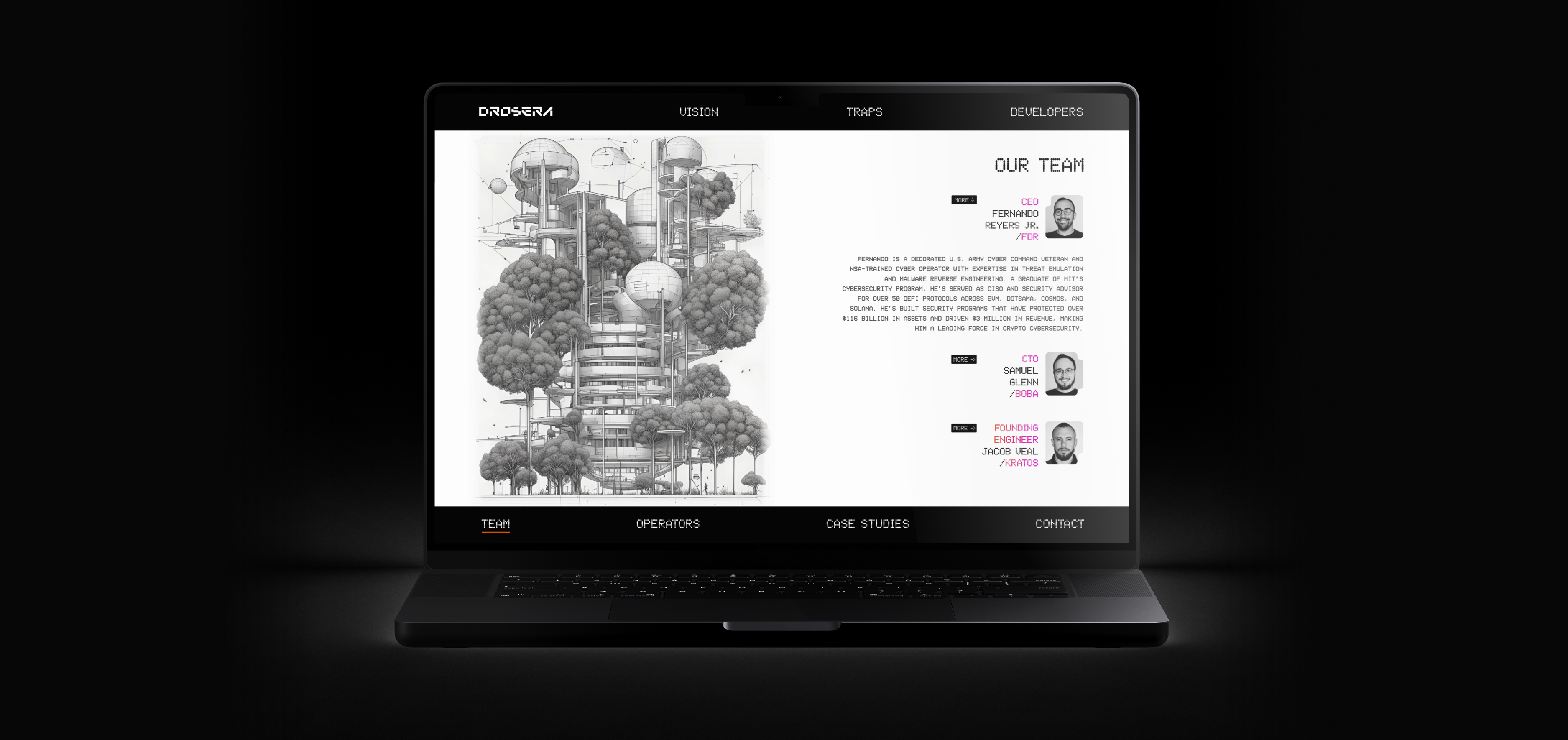 Anders brand wordmark in white placed on top of an image of a modern interior design.